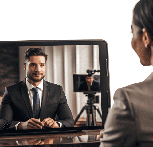 A video spokesperson creates branded video messages to engage customers with expertise, fast delivery, and full video rights.