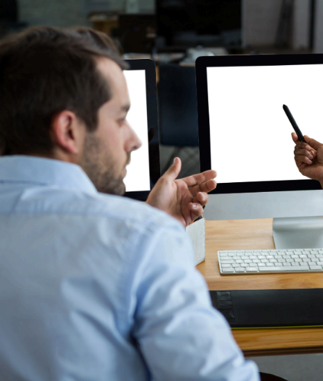 A QA reviewer checks language subtitling services for technical subtitles, verifying terminology, timing, and line breaks.