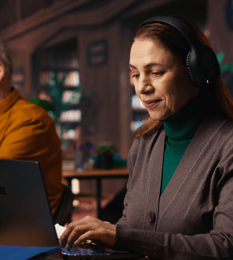 A client reviews a detailed quote for Worldwide Transcription Services based on custom options and audio complexity notes.