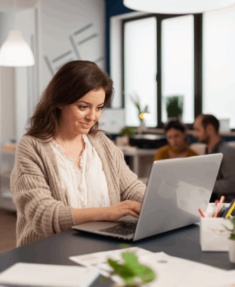 A customer benefits from expert digital Marketing translation services, expanding their business reach across markets.