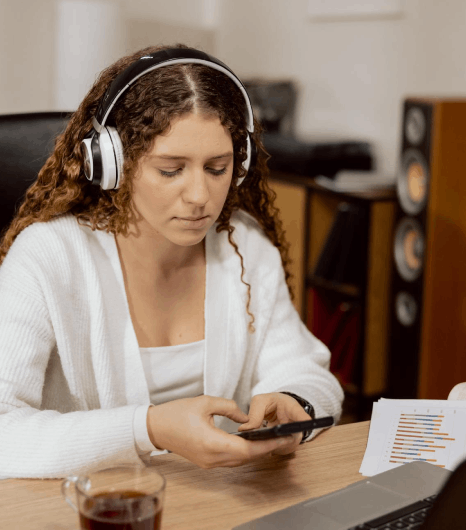Students build a study guide from a seminar transcript, relying on lecture transcription services for accurate text.