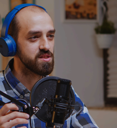 A linguist rewrites lines for Urdu Voice Over Services, switching formal and colloquial wording for local audiences.