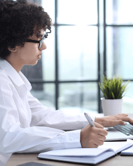 Clinic staff use a secure portal for medical transcription services, protecting patient data while sending audio files.