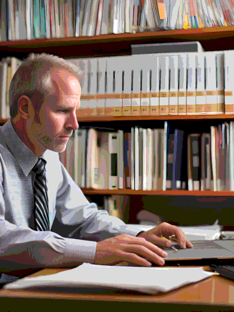 An analyst checks speaker labels and terms as French Transcription Services produce specialized industry transcripts.
