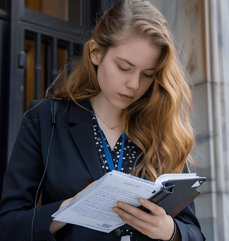 A student scans and labels academic transcripts for submission, using flemish translation services to meet school rules.
