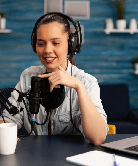 A voice actor records urgent business updates as Telephone Voiceover Services capture clean audio for same-day IVR fixes.