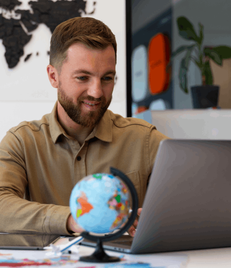 A translator performs Survey Translation Services using back-translation on a questionnaire, comparing versions to protect.