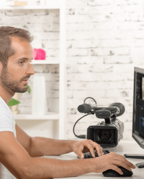 A engineer fine-tunes sync and reading speed in a timeline, using technical sdh subtitling services for accuracy.