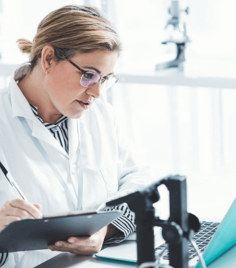 A data manager reviews SAS XPORT datasets, using life sciences translation services to align technical variable labels.