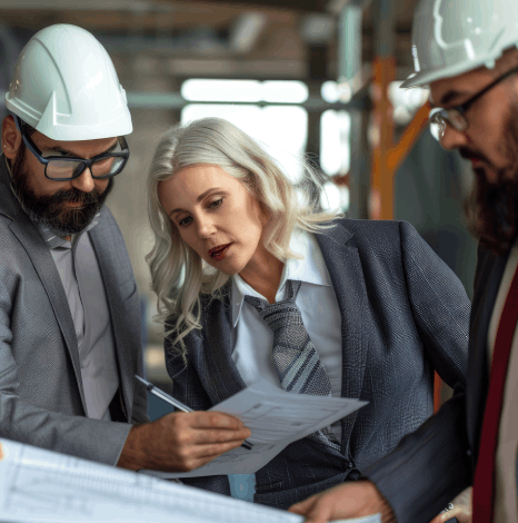 A teams lead compares diagrams in a manual while same day translation services finish the technical document translation.