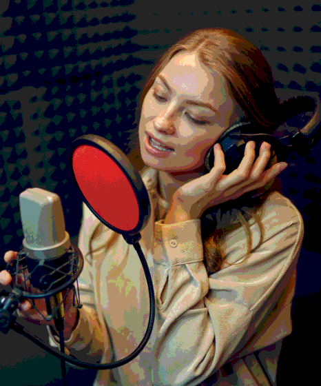 A linguist checks engineering terms on a glossary while Russian Voice Over Services record accurate technical voiceovers.
