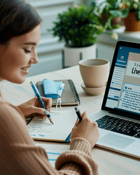 A marketer reviews ad headlines as Slovenian translation services provide fast transcreation that keeps brand tone.