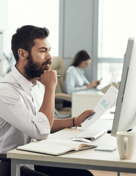 Customer using various eLearning content types, ensuring quality and accuracy in training materials, webinars and quizzes.