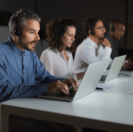 A project team reviews a transcript from focus group transcription services to see who uses the insights and why they matter.