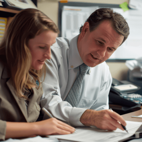 A safety manager reviews MSDS Translation Services for workplace SDS binders, confirming HazCom wording and GHS hazards.