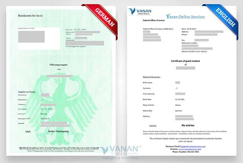 German to English certified translation sample