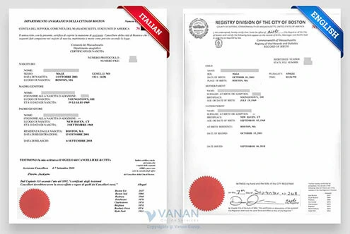 Italian to English certified translation sample
