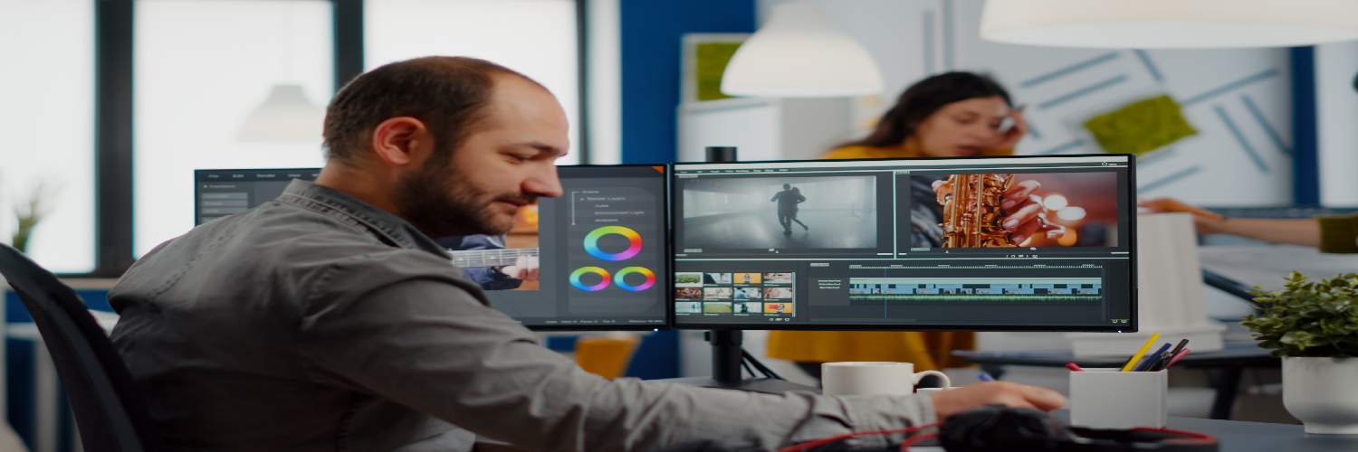 A professional captioner working on video to create high-accuracy video captioning services